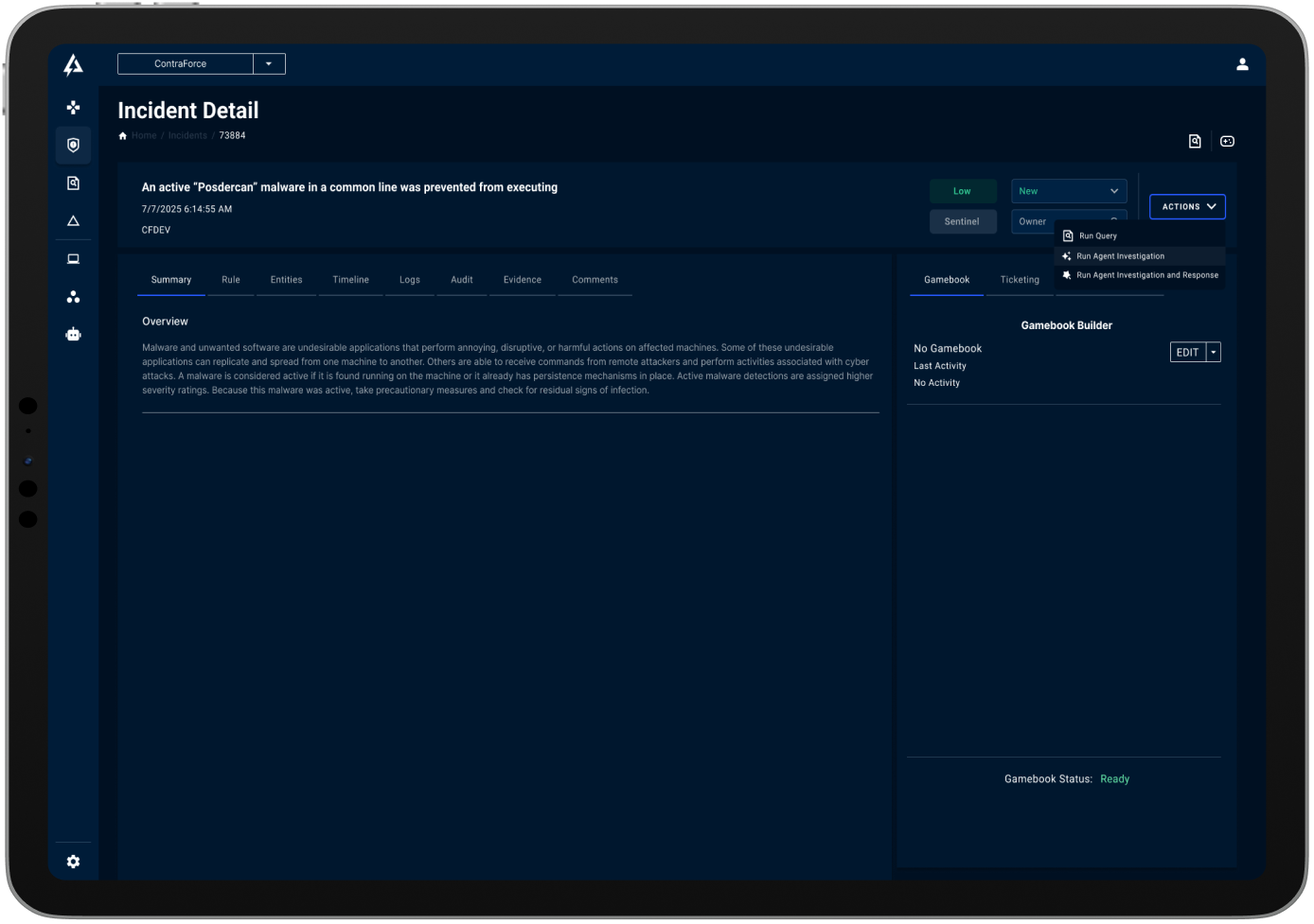 Pre-built response actions for any incident